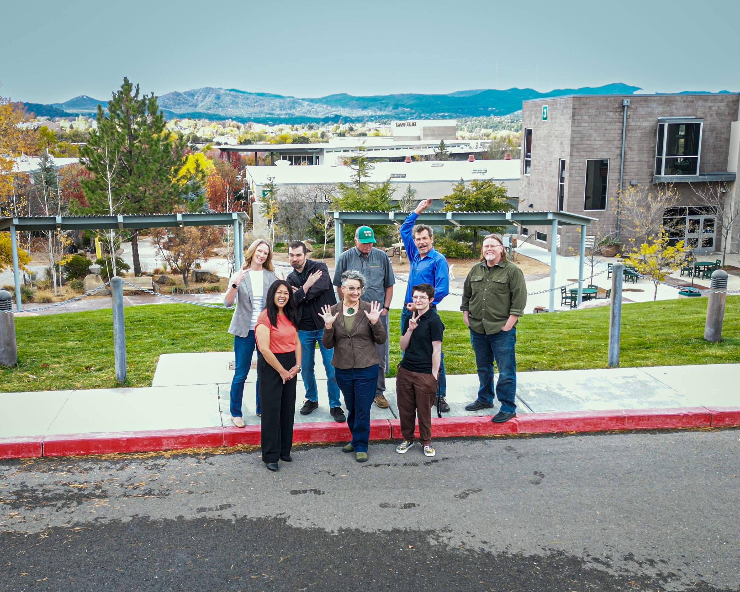 TeLS staff acting silly together