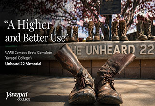 Combat boots on display for honor of life