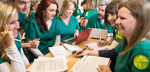 nursing students studying