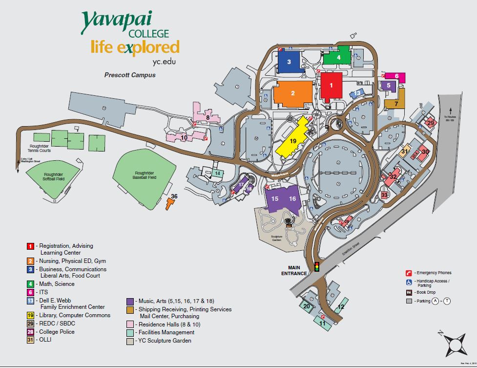 Yavapai college prescott campus map
