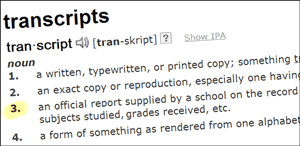 transcript definition