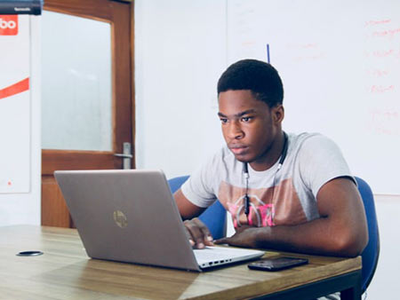 Student on laptop