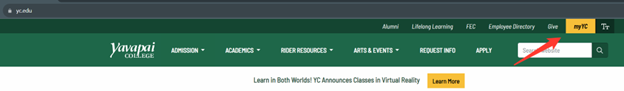 YC homepage showing the myYC link