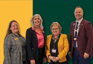 Yavapai College and Mid-State Technical College leaders celebrating a new 3-year business degree transfer agreement