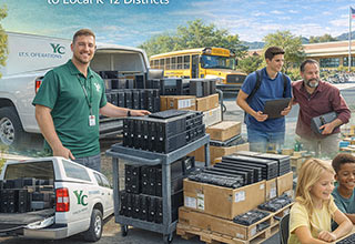 Collage of students using computers