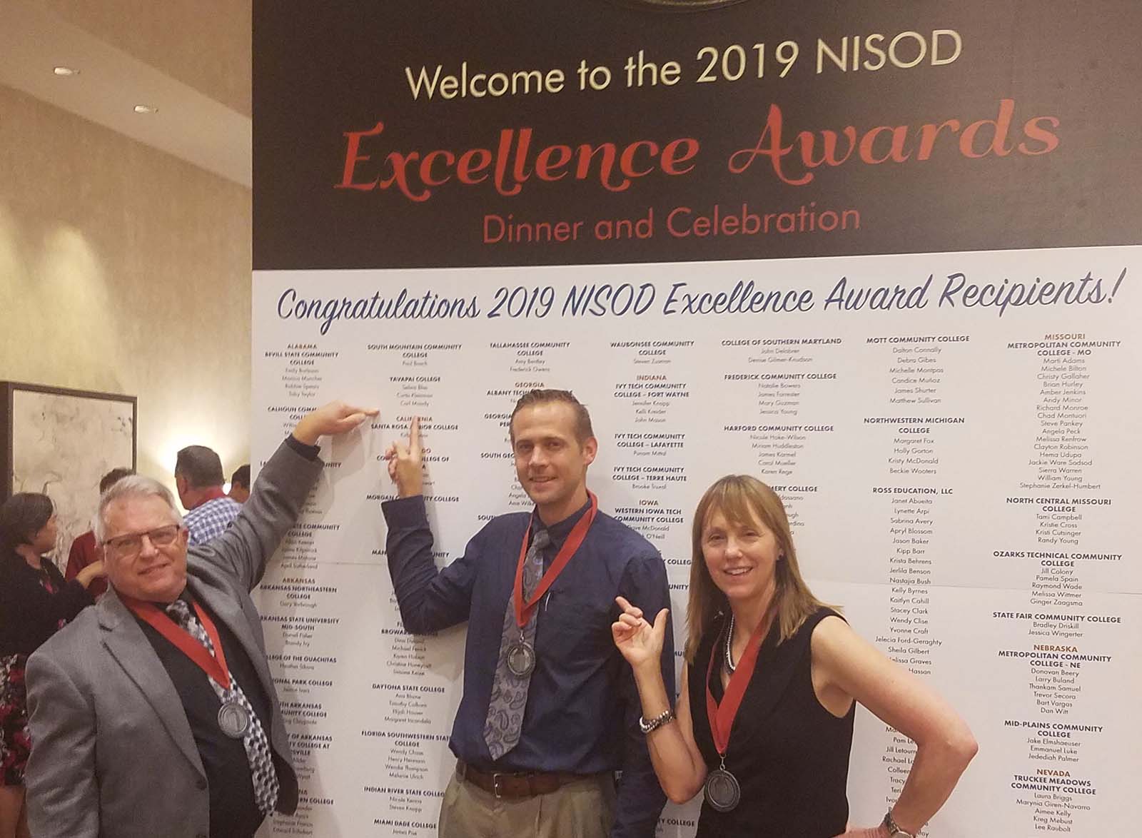 Yavapai College's 2019 NISOD award winners
