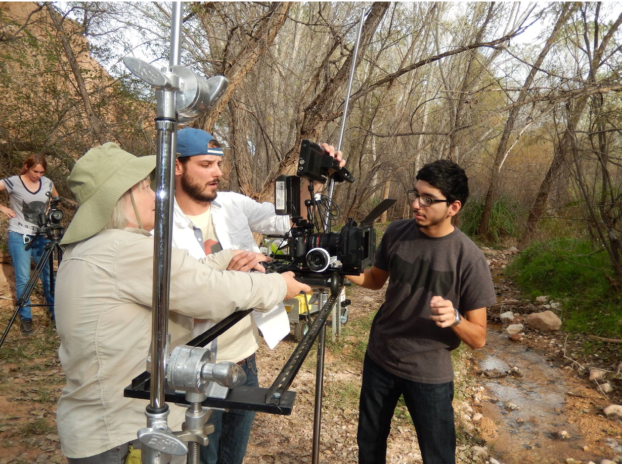 A student crew from YC's Film and Media Arts Program