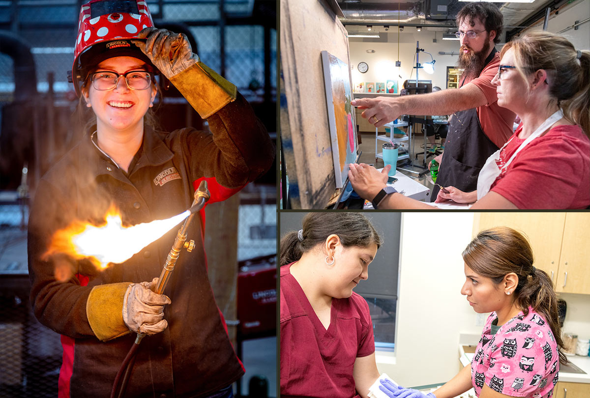 Yavapai College students in their classes