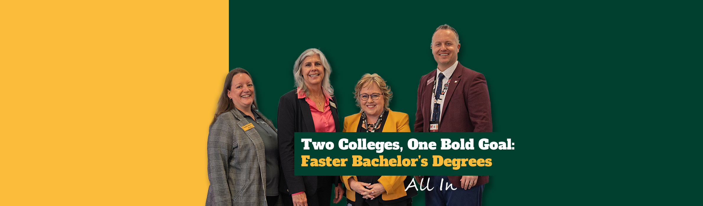 Yavapai College and Mid-State Technical College leaders celebrating a new 3-year business degree transfer agreement