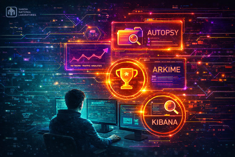 Futuristic design of cyberattack