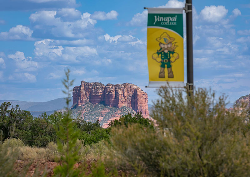 Red rock formation viewed from the Yavapai College Sedona Center