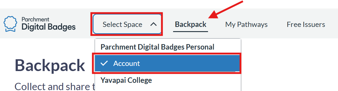 Digital badge backpack access