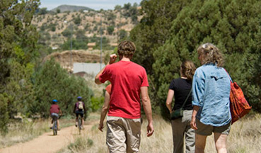 Walking down the trail