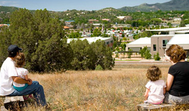 Views of the campus from the trail